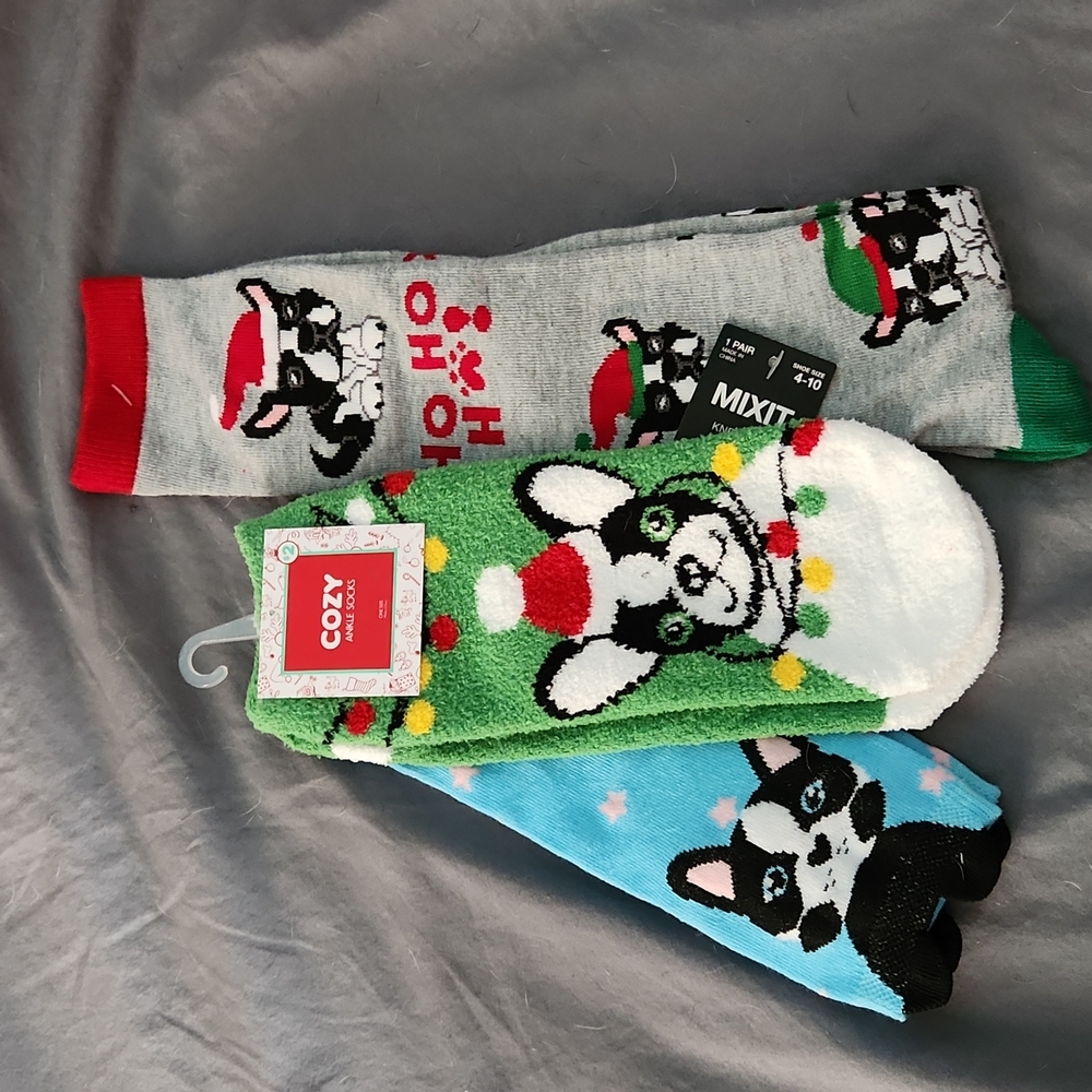 Boston terrier sock bundle